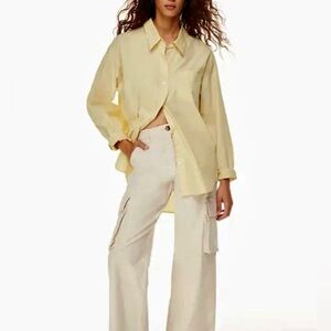Aritzia- Wilfred Free boyfriend oversized linen shirt